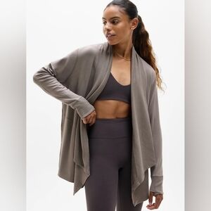 NWOT Athleta Pranayama Restore Wrap In Mortar Mushroom Sz XS